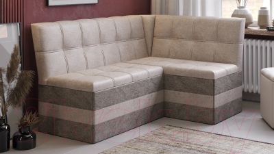 Уголок кухонный мягкий ТриЯ Оскар исп.2 (микровелюр Wellmart Dark Beige/Latte)