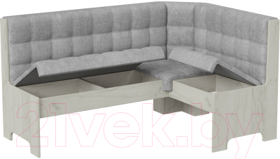 Обеденная группа ТриЯ Флорида (дуб крафт белый/микровелюр Wellmart Silver)