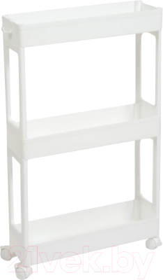 Этажерка Violet Узкая 3-х ярусная на колесах / 760306 - фото