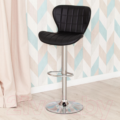 Стул барный Tetchair Avionic металл/экокожа (черный/хром)