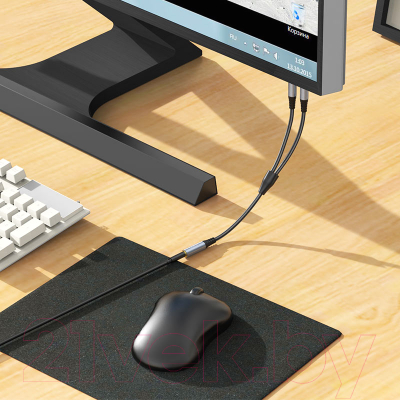 Кабель Hoco UPA21 2в1 Jack 2 вилки - Jack розетка