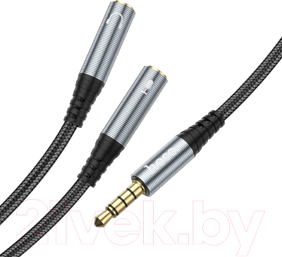 Кабель Hoco UPA21 2в1 Jack вилка - Jack 2 розетки