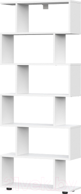 Стеллаж NN мебель Токио змейка (белый текстурный) - фото