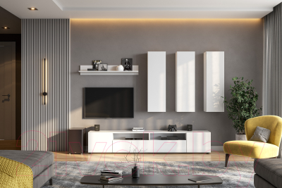 Тумба NN мебель Токио ТВ (белый текстурный)