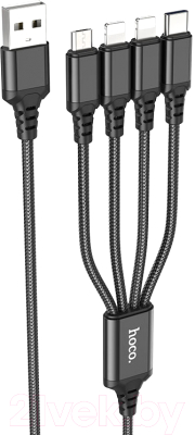 Кабель Hoco X76 4в1 2 Lightning+Micro+Type-С - фото