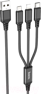 Кабель Hoco X76 3в1 Lightning+Micro+Type-С - фото