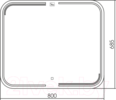 Зеркало Silver Mirrors Force 91.5x68.5 / LED-00002524