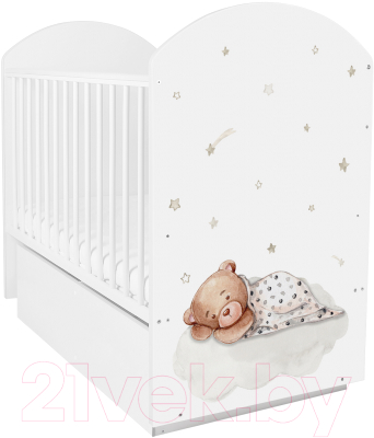 Детская кроватка INDIGO With Love Мишка маятник-ящик