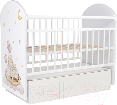 Детская кроватка INDIGO With Love Овечки маятник-ящик