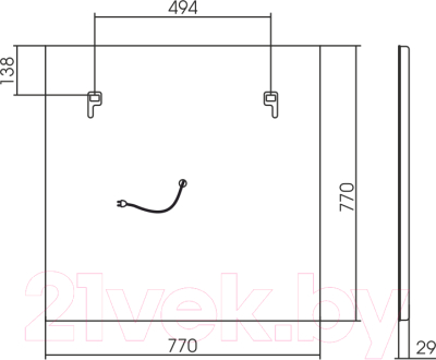 Зеркало Silver Mirrors Атриум 77x77 / LED-00002640