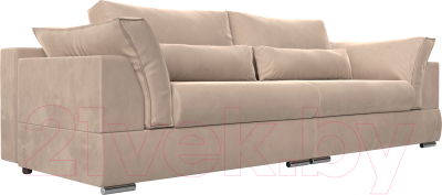 Диван Лига Диванов Пекин 347 (велюр бежевый) - фото