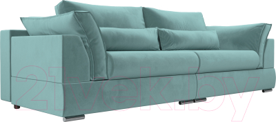 Диван Лига Диванов Пекин 347 (велюр бирюзовый) - фото