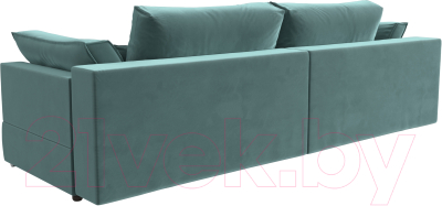 Диван Лига Диванов Пекин 347 (велюр бирюзовый)