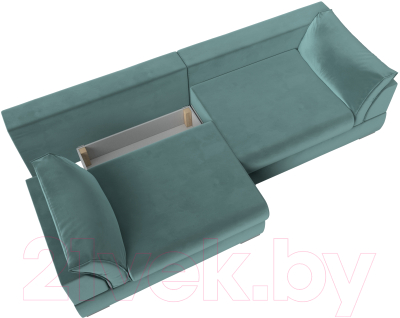 Диван Лига Диванов Пекин 347 (велюр бирюзовый)