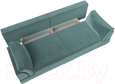 Диван Лига Диванов Пекин 347 (велюр бирюзовый)