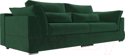 Диван Лига Диванов Пекин 347 (велюр зеленый) - фото