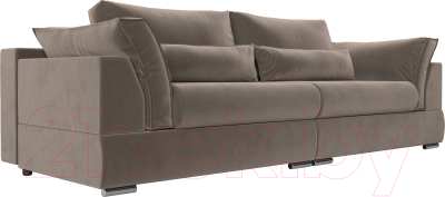 Диван Лига Диванов Пекин 347 (велюр коричневый) - фото