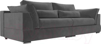 Диван Лига Диванов Пекин 347 (велюр серый) - фото