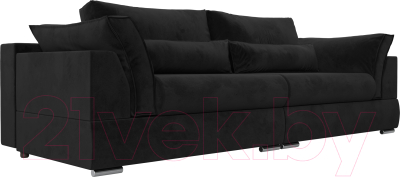 Диван Лига Диванов Пекин 347 (велюр черный) - фото