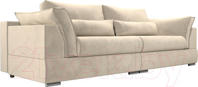 Диван Лига Диванов Пекин 347 (микровельвет бежевый) - фото