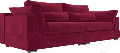 Диван Лига Диванов Пекин 347 (микровельвет бордовый) - фото