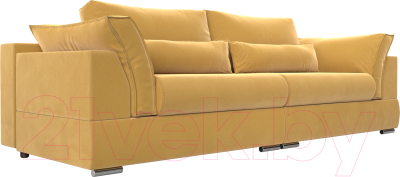 Диван Лига Диванов Пекин 347 (микровельвет желтый) - фото