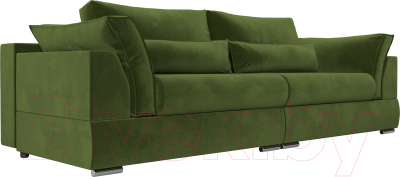 Диван Лига Диванов Пекин 347 (микровельвет зеленый) - фото