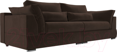 Диван Лига Диванов Пекин 347 (микровельвет коричневый) - фото