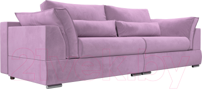 Диван Лига Диванов Пекин 347 (микровельвет сиреневый) - фото