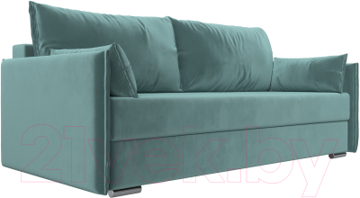 Диван Лига Диванов Сайгон 348 (велюр бирюзовый) - фото