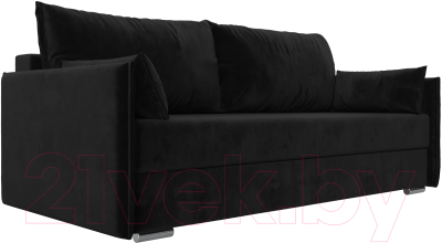 Диван Лига Диванов Сайгон 348 (велюр черный) - фото