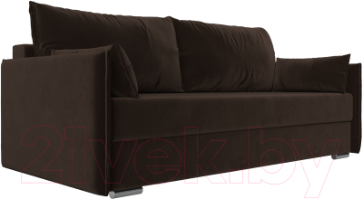Диван Лига Диванов Сайгон 348 (микровельвет коричневый) - фото