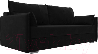 Диван Лига Диванов Сайгон 348 (микровельвет черный) - фото