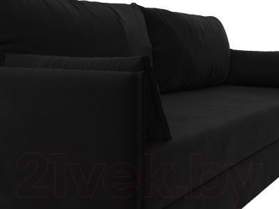 Диван Лига Диванов Сайгон 348 (микровельвет черный)