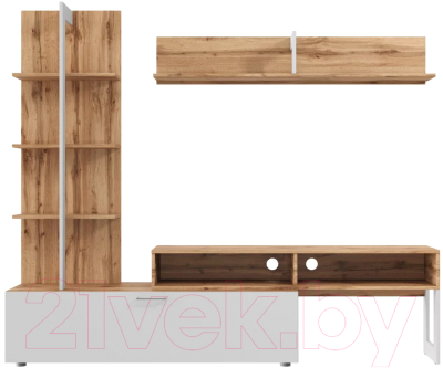 Стенка НК Мебель Juno / 71296594 (дуб вотан/белый)