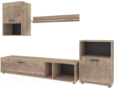 Стенка НК Мебель Rock / 71295582 (дуб грандж песочный) - фото