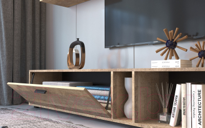 Стенка НК Мебель Rock / 71295582 (дуб грандж песочный)