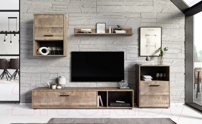 Стенка НК Мебель Rock / 71295582 (дуб грандж песочный)