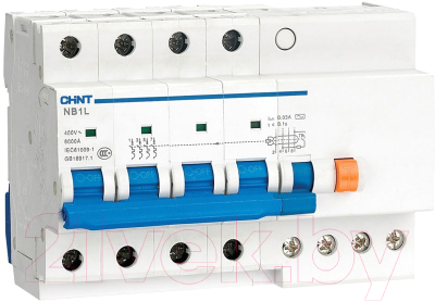Дифференциальный автомат Chint NB1L-40 4P C32 30mA AC 6kA (R) / 198131 - фото