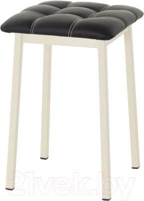 Табурет AMC Comfort 7К3.1 (кожзам черный/слоновая кость) - фото