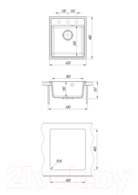 Мойка кухонная Dr. Gans Smart Оливия 42 / 25.140.B0580.404 (везувий)