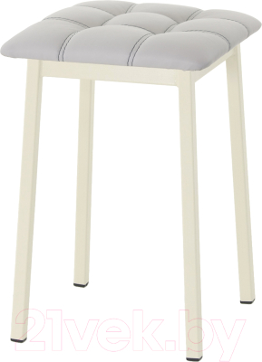 Табурет AMC Comfort 7К3.6 (кожзам серый/слоновая кость) - фото