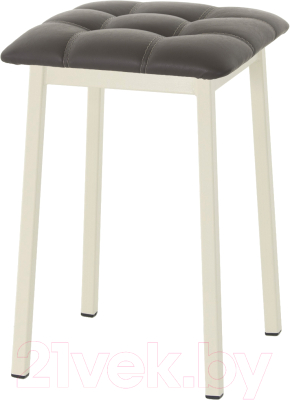 Табурет AMC Comfort 7К3.8 (кожзам серо-коричневый/слоновая кость) - фото