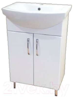 Тумба под умывальник СанитаМебель Камелия-63.21 Д2 (белый) - фото