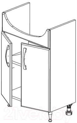Тумба под умывальник СанитаМебель Камелия-63.21 Д2 (белый)