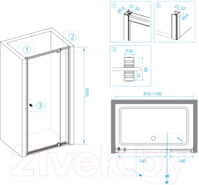 Душевая дверь RGW PA-02-B / 41080200-14