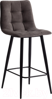 Стул барный Tetchair Chilly 55x44x94 (темно-серый Barkhat 14/черный) - фото