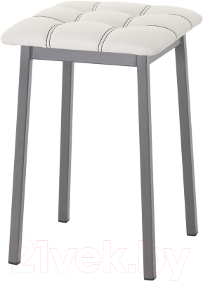 Табурет AMC Comfort 7К4.12 (кожзам белый/графит) - фото