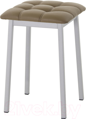 Табурет AMC Comfort 7К5.4 (кожзам какао/серебристый) - фото