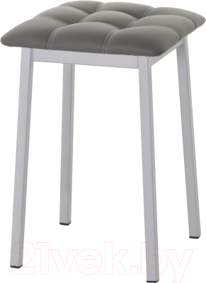 Табурет AMC Comfort 7К5.5 (кожзам графит/серебристый) - фото